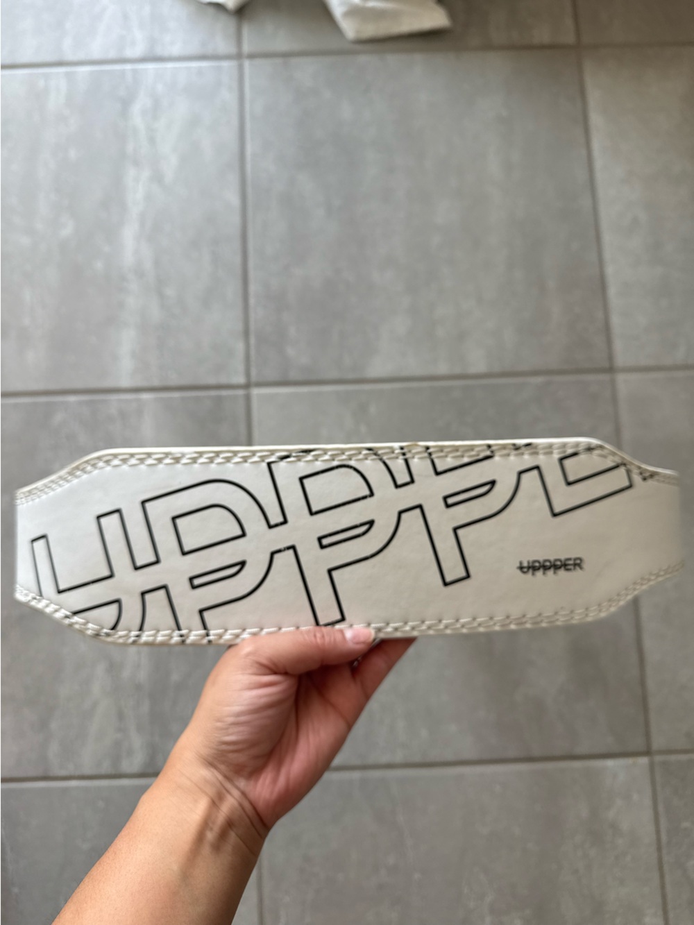 White Uppper Weight Lifting Belt